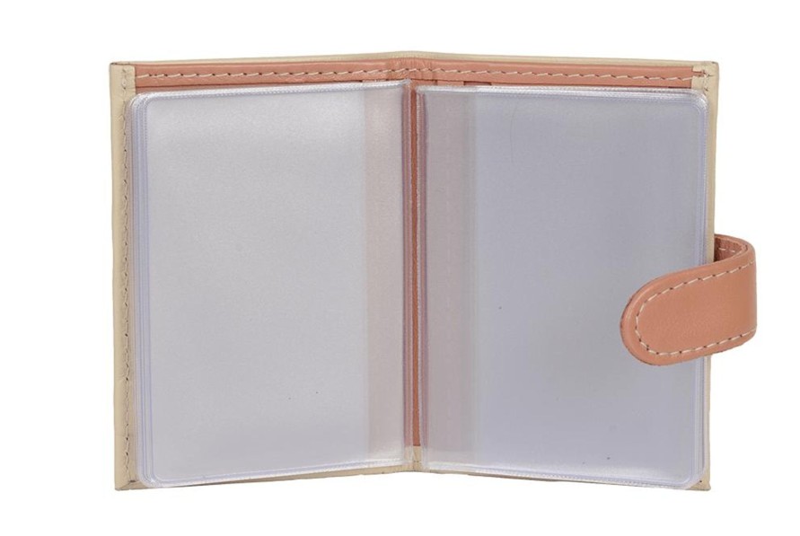 Best Frandi Porte Carte Cuir Avec Patte Beige Et Poudre