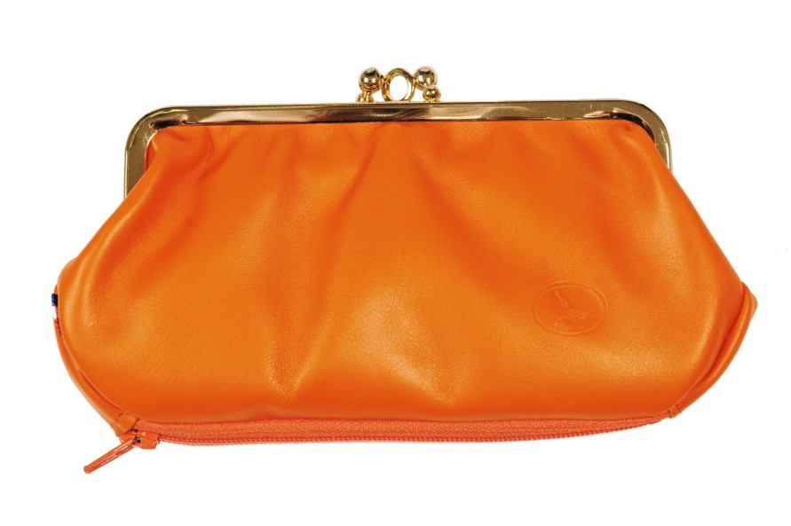 Best Frandi Porte Monnaie Femme Cuir-Orange