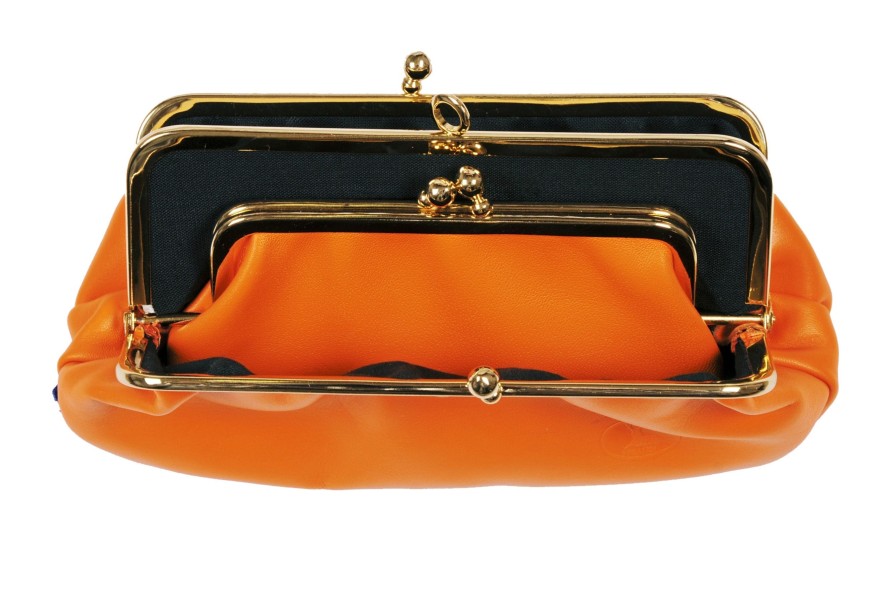 Best Frandi Porte Monnaie Femme Cuir-Orange