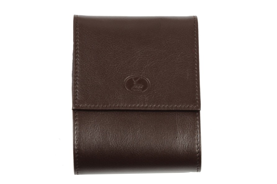 Clearance Frandi Porte Chequier Lateral En Cuir-Marron