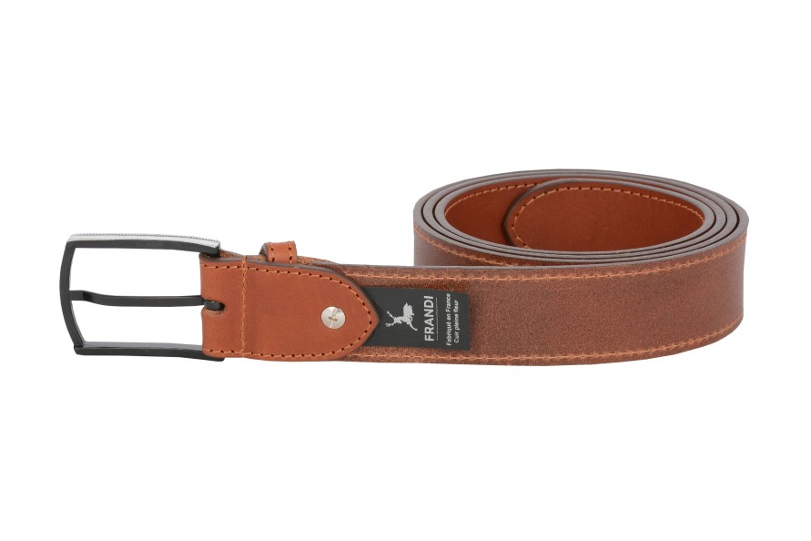 Clearance Frandi Ceinture Femme Cognac 35 Mm