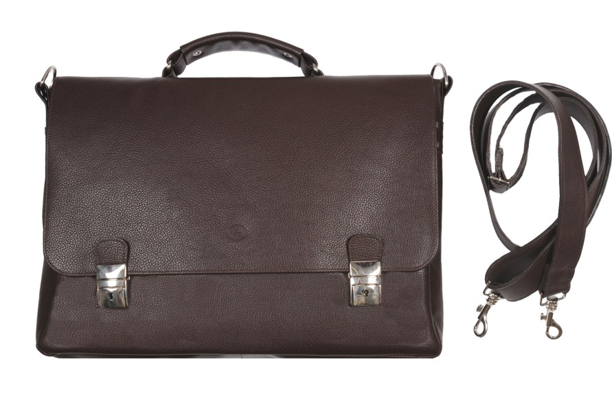 Hot Frandi Cartable En Cuir-Marron Fonce