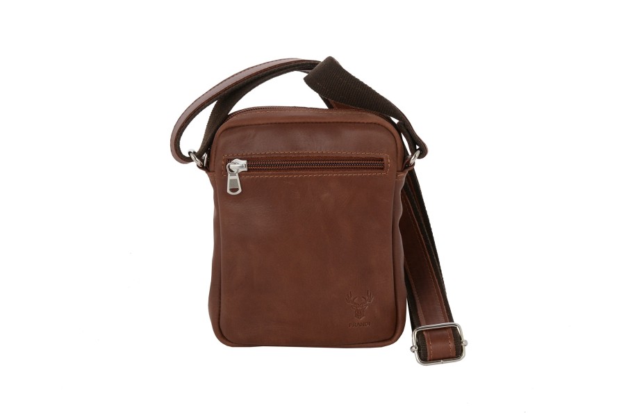 New Frandi Sacoche Avec Bandouliere Cuir-Cognac