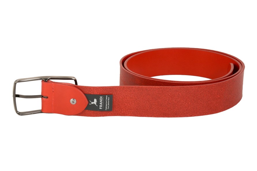 Wholesale Frandi Ceinture Cuir Rouge 40 Mm