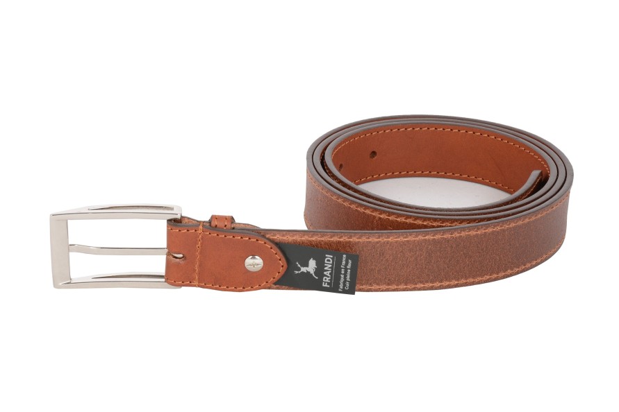 Clearance Frandi Ceinture Cuir Cognac 30 Mm