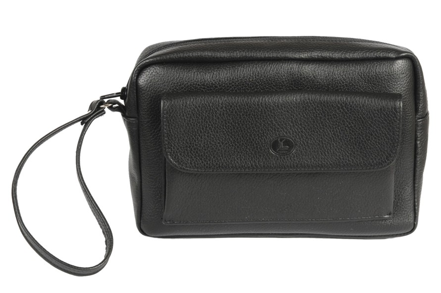 Clearance Frandi Sacoche Cuir Avec Dragonne-Noir