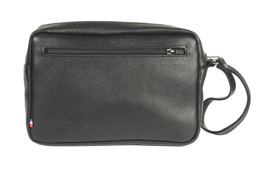 Clearance Frandi Sacoche Cuir Avec Dragonne-Noir