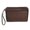 New Frandi Sacoche Cuir Anse Main-Marron Fonce