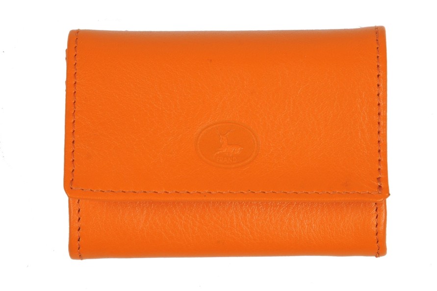 New Frandi Porte Monnaie Femme En Cuir -Orange