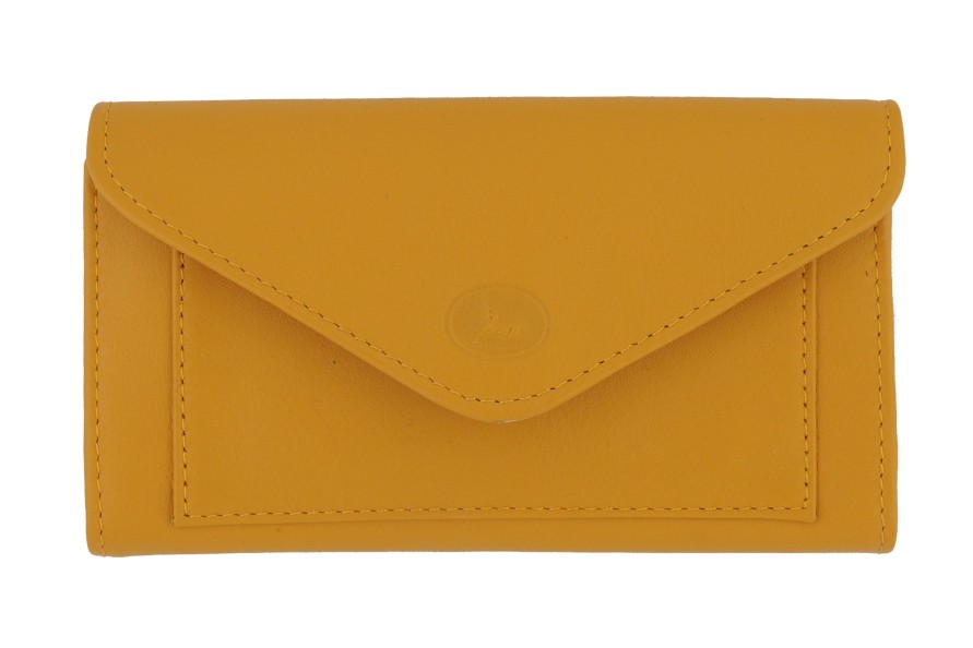 New Frandi Portefeuille En Cuir-Jaune