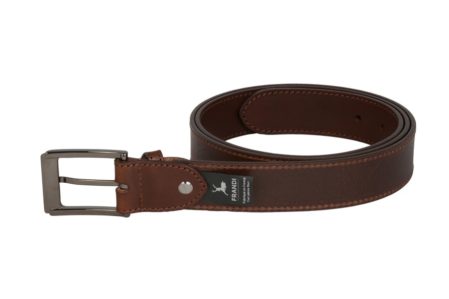 Online Frandi Ceinture Cuir Marron 35 Mm