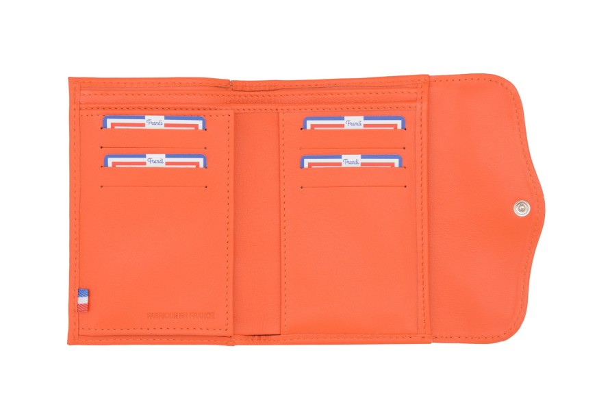 Wholesale Frandi Portefeuille Femme 2 Volets-Orange