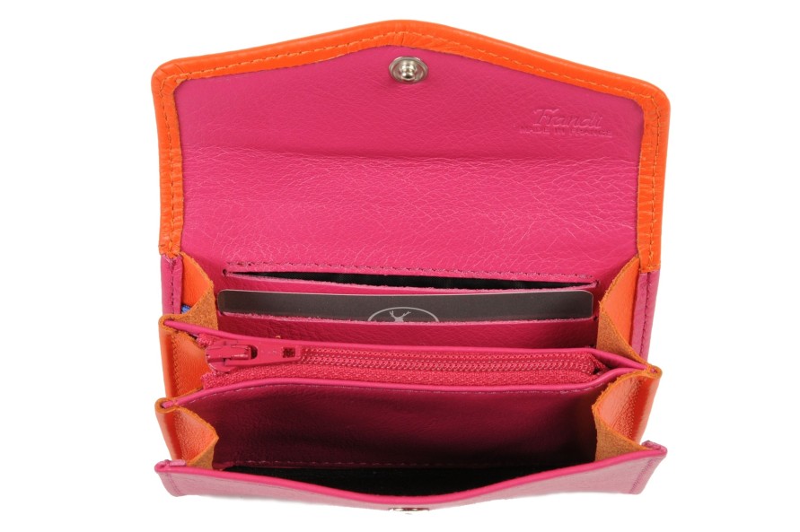 Online Frandi Porte Monnaie Femme -Orange/Fushia