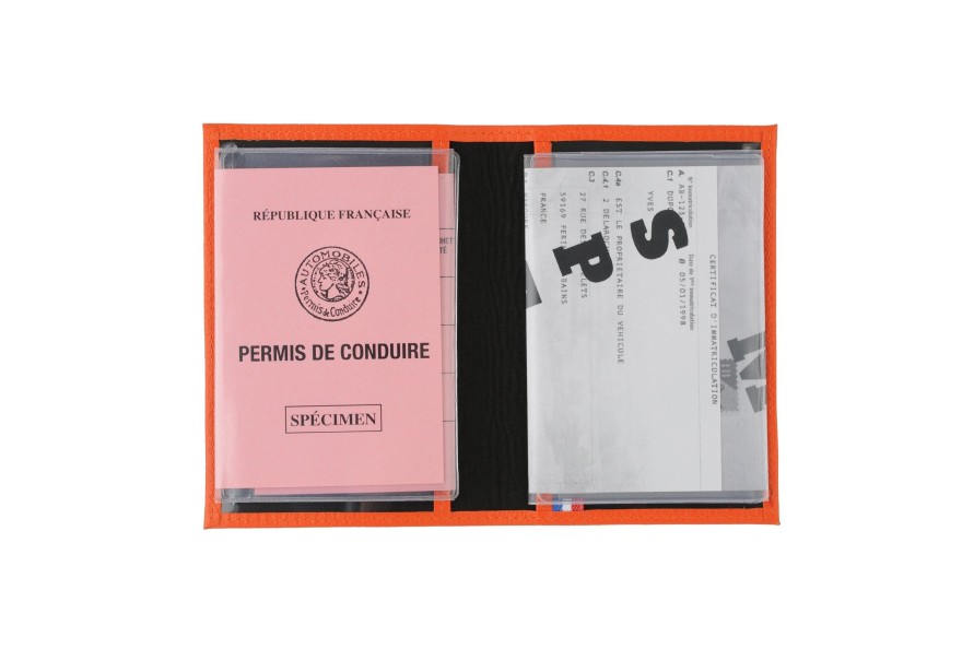 Online Frandi Etui Carte Grise-Orange