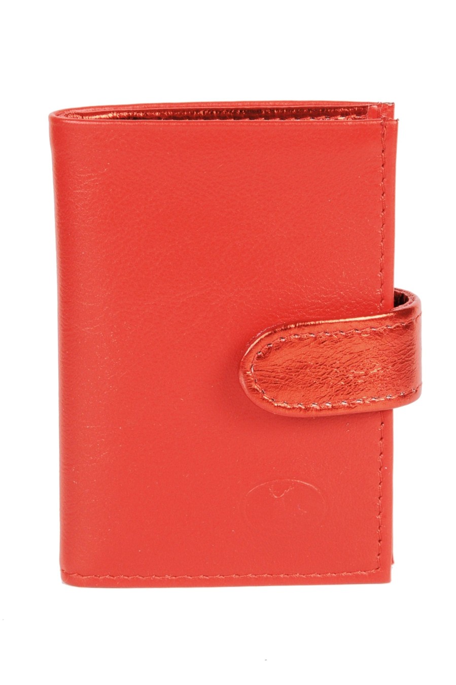 Clearance Frandi Porte Carte Cuir Bicolore-Rouge/Rouge Metal