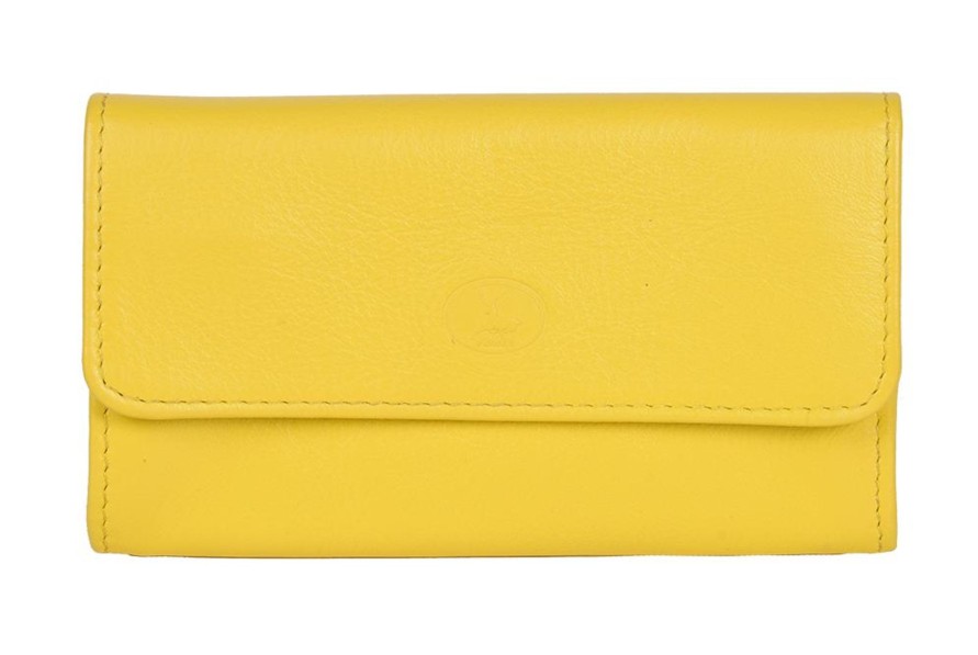 Best Frandi Porte Monnaie Cuir Gris Et Jaune