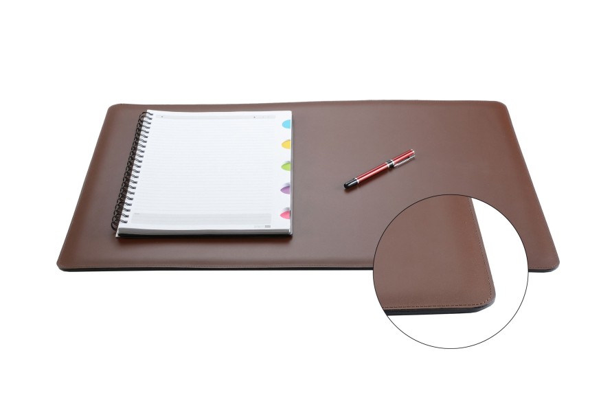 Hot Frandi Sous Main Bureau Cuir 50/34 Cm-Marron