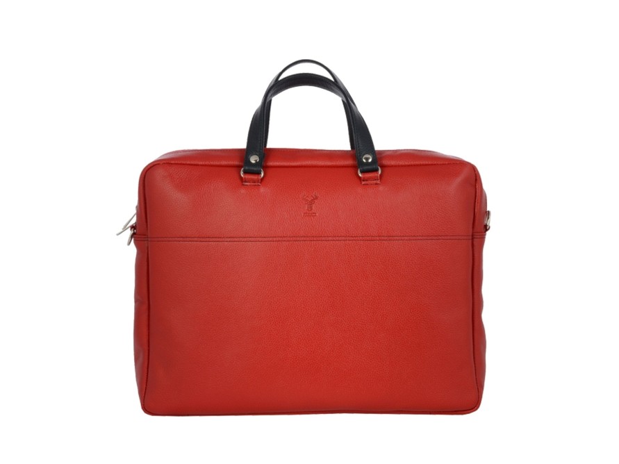 Wholesale Frandi Cartable Cuir Homme-Rouge/Noir