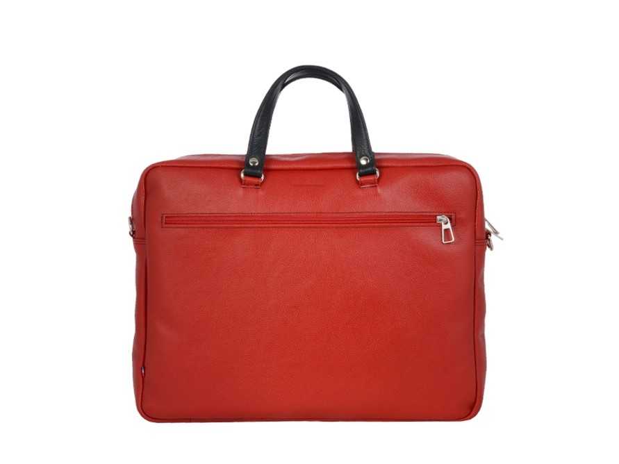 Wholesale Frandi Cartable Cuir Homme-Rouge/Noir