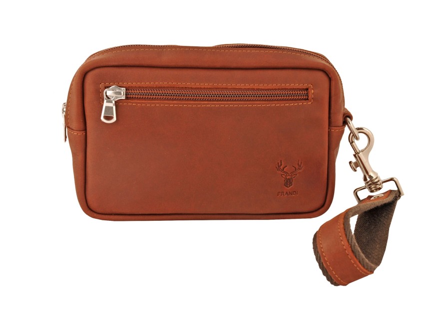 Clearance Frandi Sacoche En Cuir Avec Dragone-Cognac