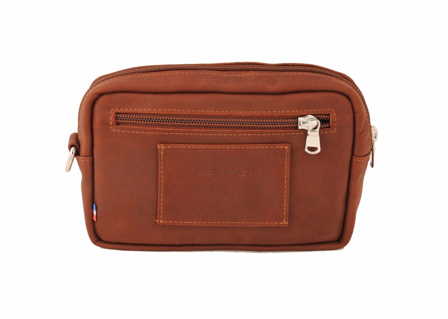 Clearance Frandi Sacoche En Cuir Avec Dragone-Cognac