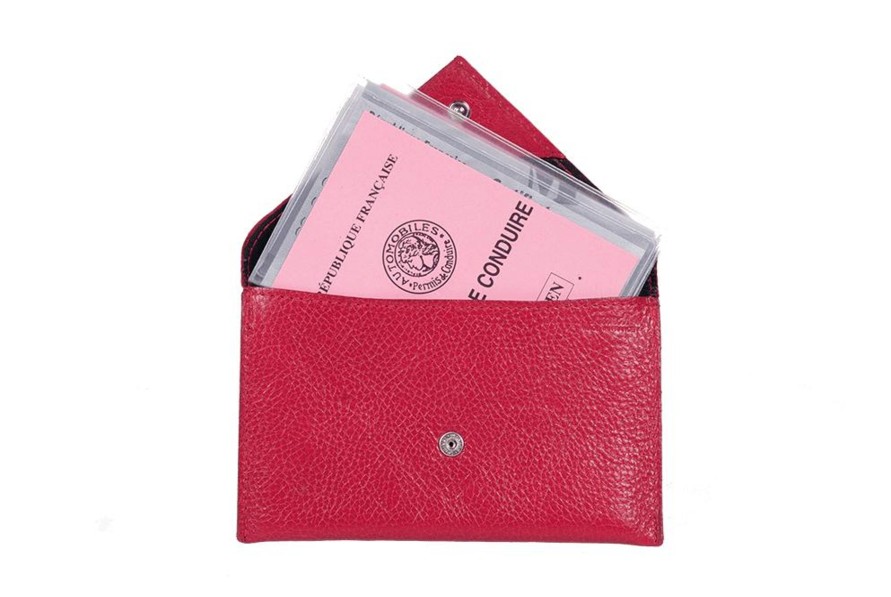 Best Frandi Porte Papier Enveloppe Rouge Cuir