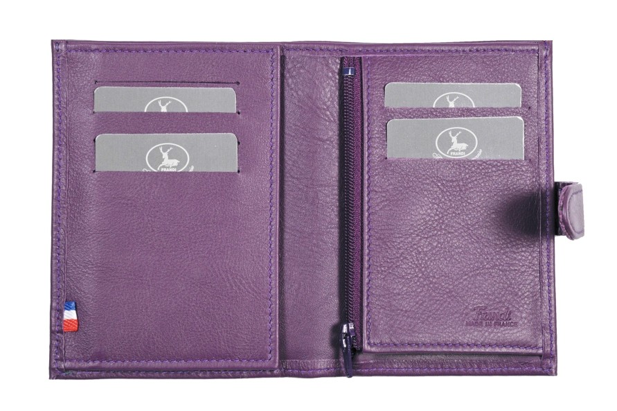 Clearance Frandi Petit Portefeuille Cuir Avec Patte -Violet