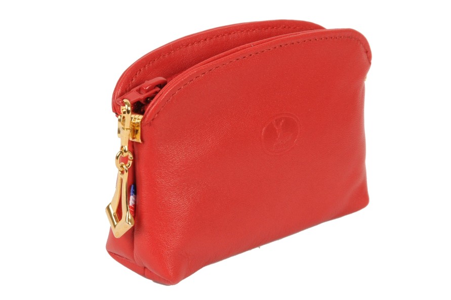 Hot Frandi Porte Monnaie Cuir -Rouge