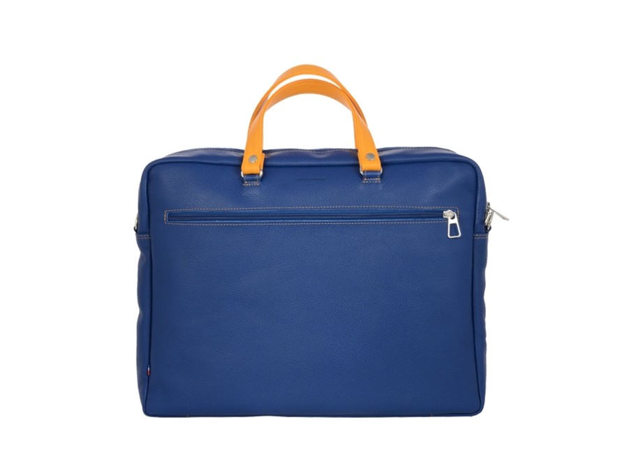 Wholesale Frandi Cartable Cuir Homme-Jaune/Bleu