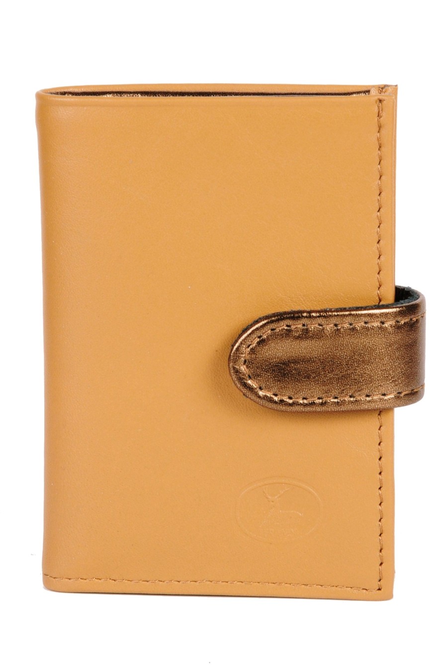 Best Frandi Porte Carte Cuir Bicolore-Camel/Cuir