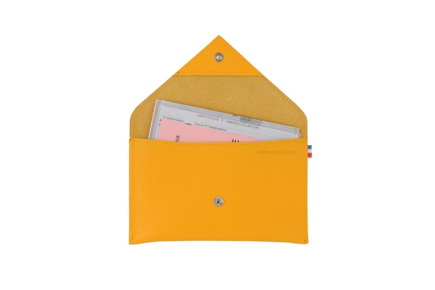 Clearance Frandi Porte Papier Cuir -Jaune