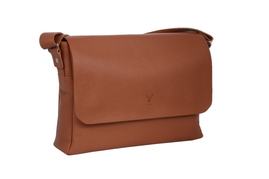 Best Frandi Sac En Cuir Graine A4 Cognac