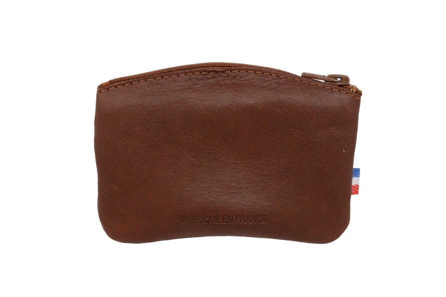 Online Frandi Porte Monnaie Fermeture Zippee-Cognac