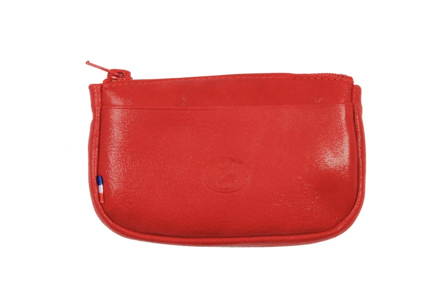 New Frandi Petit Porte Monnaie En Cuir-Rouge