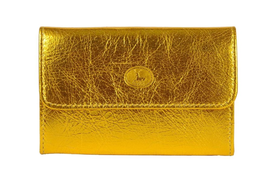 Clearance Frandi Porte Monnaie En Cuir Jaune