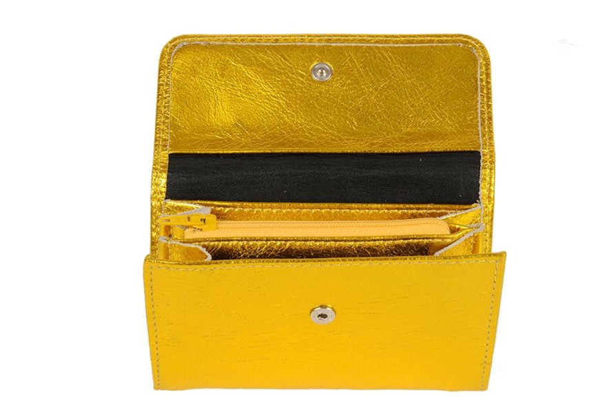 Clearance Frandi Porte Monnaie En Cuir Jaune